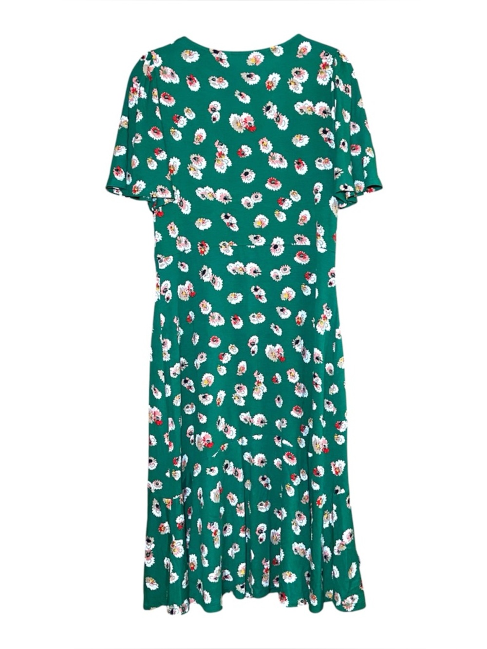 BODEN Midi Dress Ava Jersey Short Sleeve Floral Green 6P Petite - Picture 4 of 7